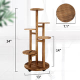 Load image into Gallery viewer, GEEBOBO 5-Tier Tall Plant Stand Indoor Wood Corner Flower Shelf (Brown)