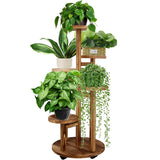 Load image into Gallery viewer, GEEBOBO 5-Tier Tall Plant Stand Indoor Wood Corner Flower Shelf (Brown)