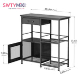 Load image into Gallery viewer, SWTYMIKI Farmhouse Coffee Bar Cabinet with Drawers, Multi-Purpose Buffet Sideboard Cabinet, Coffee Stand Station for Kitchen Living Room Corner Small Space, Espresso