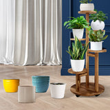 Load image into Gallery viewer, GEEBOBO 5-Tier Tall Plant Stand Indoor Wood Corner Flower Shelf (Brown)