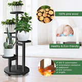 Load image into Gallery viewer, GEEBOBO 5-Tier Tall Plant Stand Indoor Wood Corner Flower Shelf (Brown)