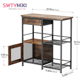Load image into Gallery viewer, SWTYMIKI Farmhouse Coffee Bar Cabinet with Drawers, Multi-Purpose Buffet Sideboard Cabinet, Coffee Stand Station for Kitchen Living Room Corner Small Space, Espresso