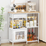 Load image into Gallery viewer, SWTYMIKI Farmhouse Coffee Bar Cabinet with Drawers, Multi-Purpose Buffet Sideboard Cabinet, Coffee Stand Station for Kitchen Living Room Corner Small Space, Espresso
