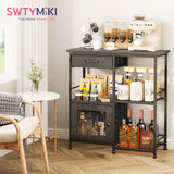 Load image into Gallery viewer, SWTYMIKI Farmhouse Coffee Bar Cabinet with Drawers, Multi-Purpose Buffet Sideboard Cabinet, Coffee Stand Station for Kitchen Living Room Corner Small Space, Espresso