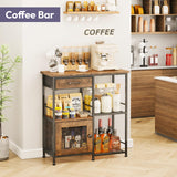 Load image into Gallery viewer, SWTYMIKI Farmhouse Coffee Bar Cabinet with Drawers, Multi-Purpose Buffet Sideboard Cabinet, Coffee Stand Station for Kitchen Living Room Corner Small Space, Espresso
