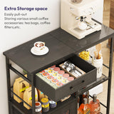 Load image into Gallery viewer, SWTYMIKI Farmhouse Coffee Bar Cabinet with Drawers, Multi-Purpose Buffet Sideboard Cabinet, Coffee Stand Station for Kitchen Living Room Corner Small Space, Espresso