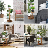 Load image into Gallery viewer, GEEBOBO 5-Tier Tall Plant Stand Indoor Wood Corner Flower Shelf (Brown)