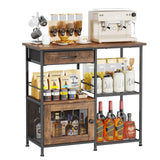 Load image into Gallery viewer, SWTYMIKI Farmhouse Coffee Bar Cabinet with Drawers, Multi-Purpose Buffet Sideboard Cabinet, Coffee Stand Station for Kitchen Living Room Corner Small Space, Espresso