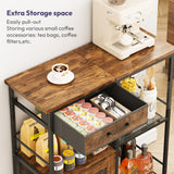 Load image into Gallery viewer, SWTYMIKI Farmhouse Coffee Bar Cabinet with Drawers, Multi-Purpose Buffet Sideboard Cabinet, Coffee Stand Station for Kitchen Living Room Corner Small Space, Espresso
