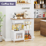 Load image into Gallery viewer, SWTYMIKI Farmhouse Coffee Bar Cabinet with Drawers, Multi-Purpose Buffet Sideboard Cabinet, Coffee Stand Station for Kitchen Living Room Corner Small Space, Espresso