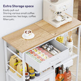 Load image into Gallery viewer, SWTYMIKI Farmhouse Coffee Bar Cabinet with Drawers, Multi-Purpose Buffet Sideboard Cabinet, Coffee Stand Station for Kitchen Living Room Corner Small Space, Espresso