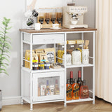 Load image into Gallery viewer, SWTYMIKI Farmhouse Coffee Bar Cabinet with Drawers, Multi-Purpose Buffet Sideboard Cabinet, Coffee Stand Station for Kitchen Living Room Corner Small Space, Espresso