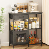 Load image into Gallery viewer, SWTYMIKI Farmhouse Coffee Bar Cabinet with Drawers, Multi-Purpose Buffet Sideboard Cabinet, Coffee Stand Station for Kitchen Living Room Corner Small Space, Espresso