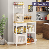 Load image into Gallery viewer, SWTYMIKI Farmhouse Coffee Bar Cabinet with Drawers, Multi-Purpose Buffet Sideboard Cabinet, Coffee Stand Station for Kitchen Living Room Corner Small Space, Espresso