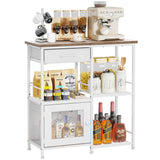 Load image into Gallery viewer, SWTYMIKI Farmhouse Coffee Bar Cabinet with Drawers, Multi-Purpose Buffet Sideboard Cabinet, Coffee Stand Station for Kitchen Living Room Corner Small Space, Espresso
