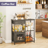 Load image into Gallery viewer, SWTYMIKI Farmhouse Coffee Bar Cabinet with Drawers, Multi-Purpose Buffet Sideboard Cabinet, Coffee Stand Station for Kitchen Living Room Corner Small Space, Espresso