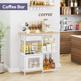 Load image into Gallery viewer, SWTYMIKI Farmhouse Coffee Bar Cabinet with Drawers, Multi-Purpose Buffet Sideboard Cabinet, Coffee Stand Station for Kitchen Living Room Corner Small Space, Espresso