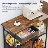 Load image into Gallery viewer, SWTYMIKI Farmhouse Coffee Bar Cabinet with Drawers, Multi-Purpose Buffet Sideboard Cabinet, Coffee Stand Station for Kitchen Living Room Corner Small Space, Espresso