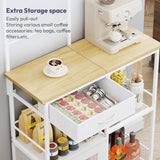 Load image into Gallery viewer, SWTYMIKI Farmhouse Coffee Bar Cabinet with Drawers, Multi-Purpose Buffet Sideboard Cabinet, Coffee Stand Station for Kitchen Living Room Corner Small Space, Espresso