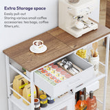 Load image into Gallery viewer, SWTYMIKI Farmhouse Coffee Bar Cabinet with Drawers, Multi-Purpose Buffet Sideboard Cabinet, Coffee Stand Station for Kitchen Living Room Corner Small Space, Espresso